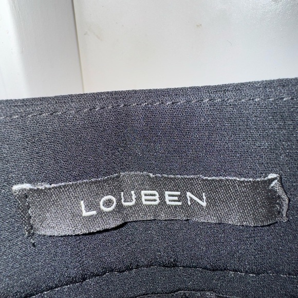 Louben Black Wide Leg Dress Pants Size 8 | Side Zip Tailored Work Trousers - Picture 9 of 13